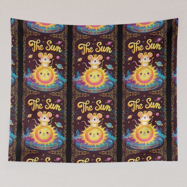 Item preview, Tarot Card - The Sun. mouse theme, mouse lover, cute mouse designed and sold by ZodiacWonders.