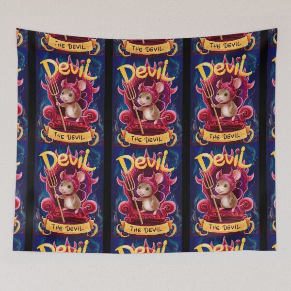 Item preview, Tarot Card - The Devil. mouse theme, mouse lover, cute mouse designed and sold by ZodiacWonders.