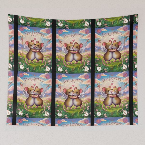 Item preview, Tarot Card - The Lovers. mouse theme, mouse lover, cute mouse designed and sold by ZodiacWonders.