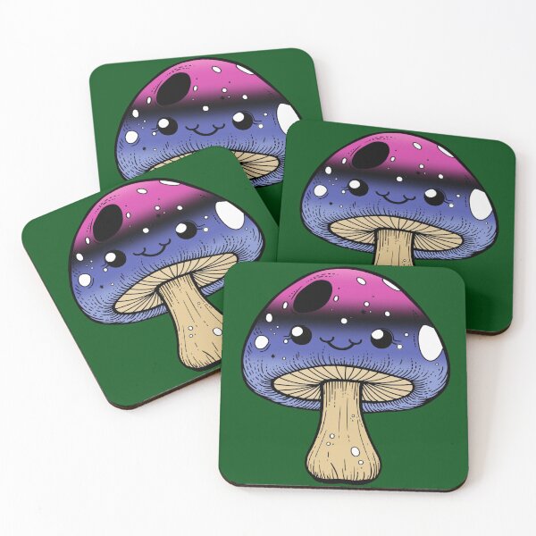 Item preview, Cute Omnisexual Pride Flag Mushroom, Kawaii Omnisexual Mushroom Design designed and sold by Travelslightly.