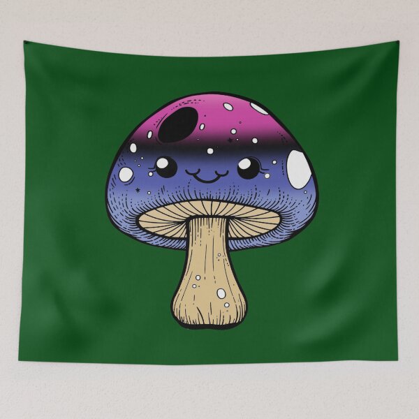 Item preview, Cute Omnisexual Pride Flag Mushroom, Kawaii Omnisexual Mushroom Design designed and sold by Travelslightly.