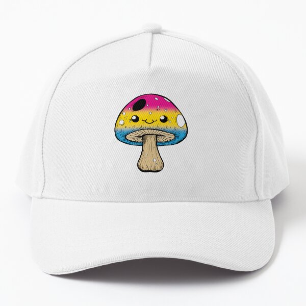 Aperçu de l'œuvre Champignon mignon de drapeau de fierté pansexuelle, conception de champignon Pan Kawaii créée et vendue par Travelslightly.