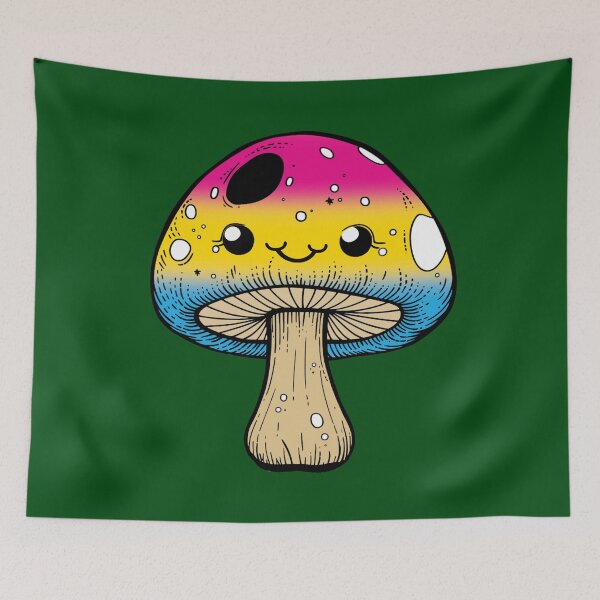 Item preview, Cute Pansexual Pride Flag Mushroom, Kawaii Pan Mushroom Design designed and sold by Travelslightly.