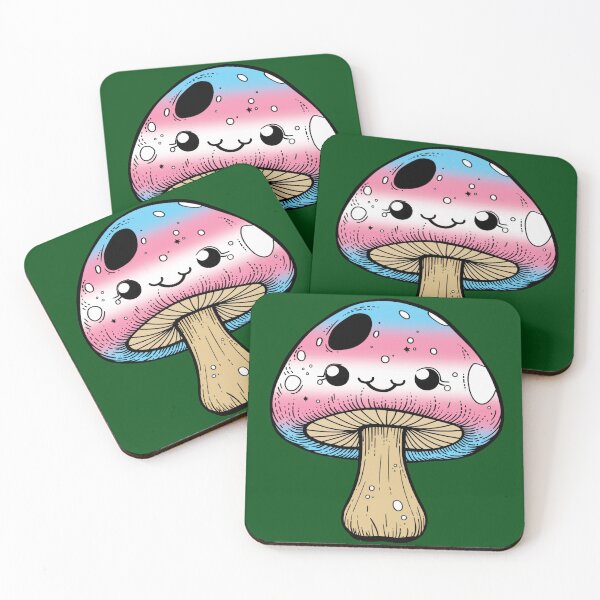 Item preview, Cute Transgender Pride Flag Mushroom, Kawaii Trans Mushroom Design designed and sold by Travelslightly.