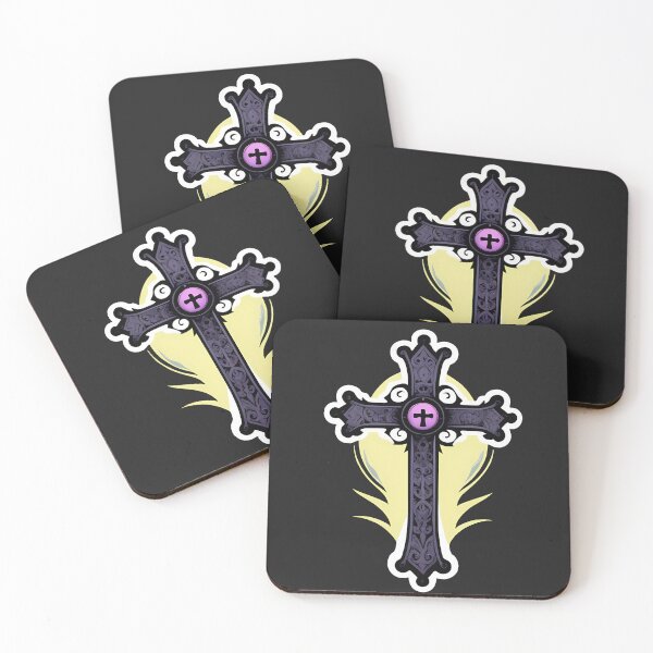 Item preview, Gothic Cross - Black and Purple Goth Aesthetic Illustration designed and sold by MadnessEnvelope.