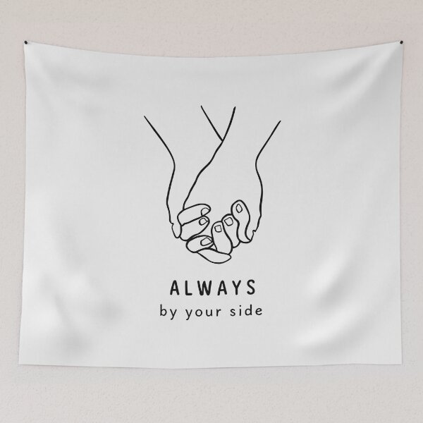 Item preview, Always by Your Side: Mother and Child Hand Intertwined Minimalist Illustration designed and sold by HahaHandlesHub.