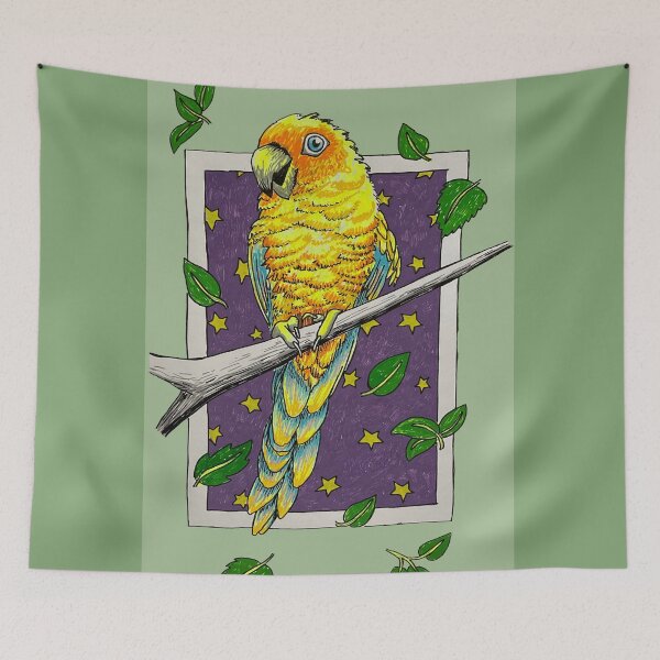 Item preview, Happy Yellow Parrot On Branch designed and sold by Fransyn.