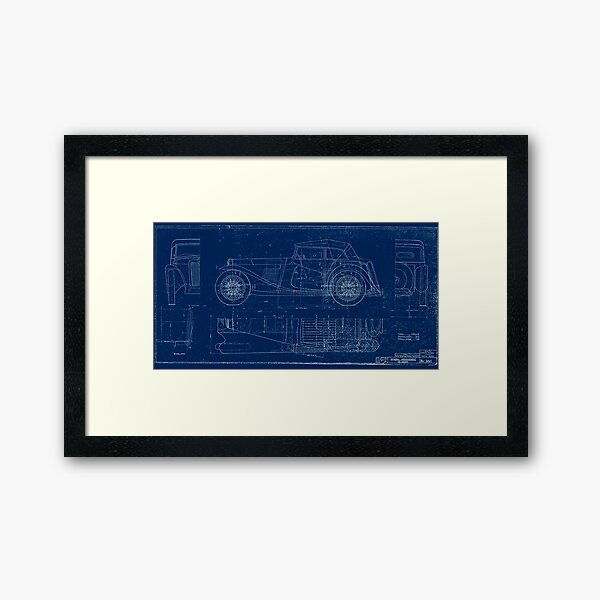 MG TC Blueprint Diagram Framed Art Print