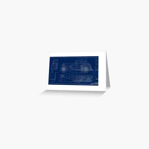 MG TC Blueprint Diagram Greeting Card