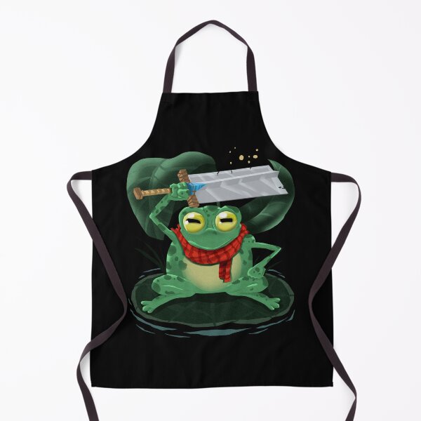 Item preview, Frog with warrior sword, in marsh lake, with red scarf, green leaves designed and sold by artssoul-studio.