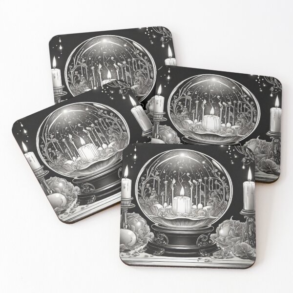 Item preview, Crystal ball in black and white  designed and sold by Flowersonstuff.