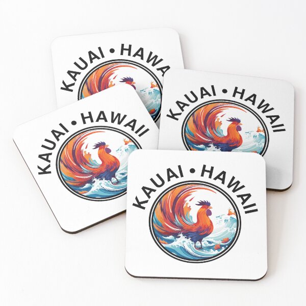 Item preview, Kauai Hawaii - Rooster (with Black Lettering) designed and sold by VelvetRoom.