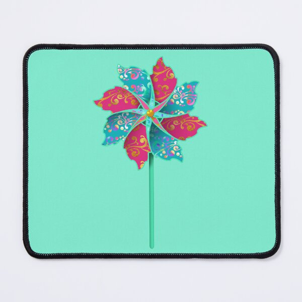Item preview, Gold Metallic Aqua and Pink Swirls Pinwheel designed and sold by CheriesArt.