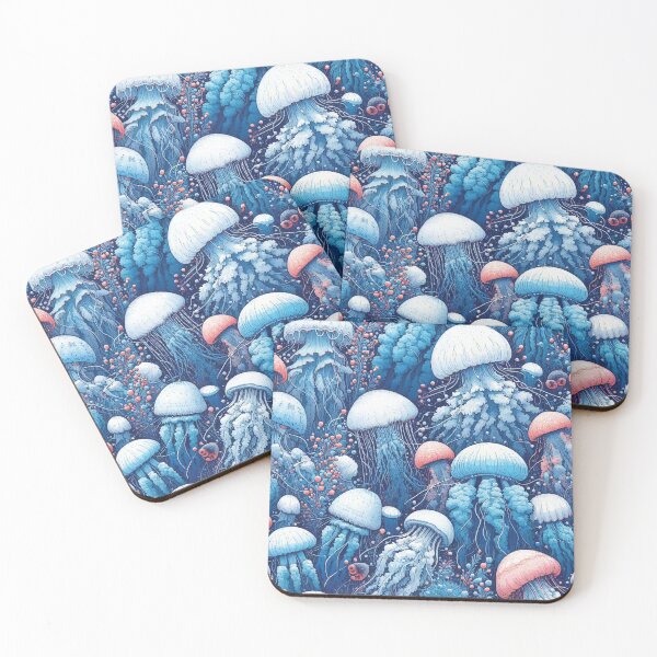 Item preview, Jellyfishes in Their Natural Habitat - Detailed Pattern Design designed and sold by EcoArtShop.