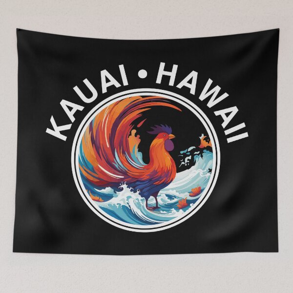 Item preview, Kauai Hawaii - Rooster (with White Lettering) designed and sold by VelvetRoom.