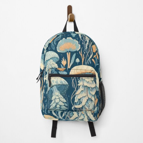 Item preview, Jellyfishes in Their Natural Habitat - Detailed Pattern Design in Battery Charged Blue designed and sold by EcoArtShop.