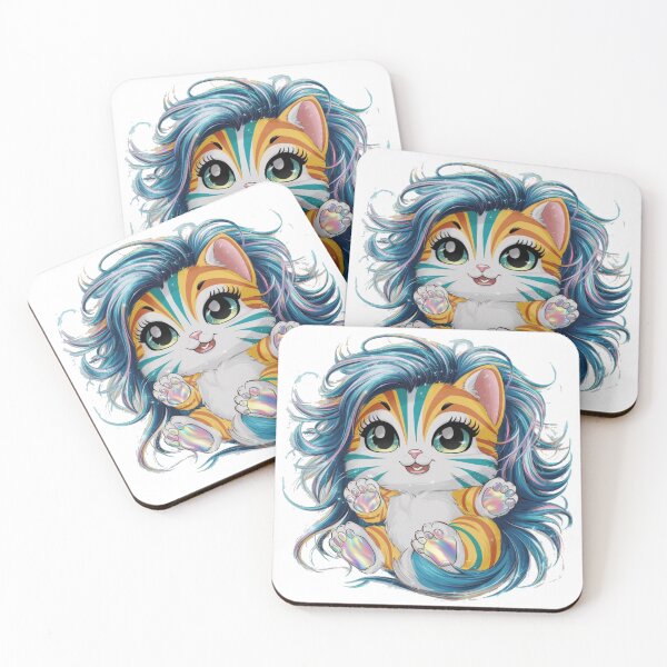 Item preview, colorful holo kitten designed and sold by bukajart.