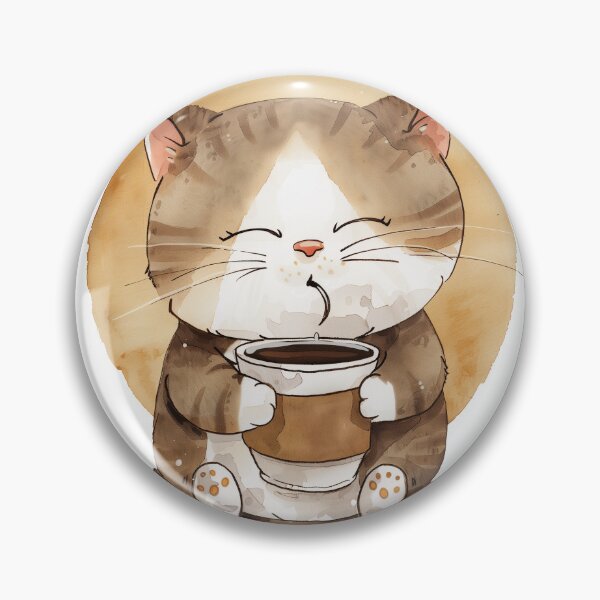 Item preview, cat drinking coffee designed and sold by adoxo.