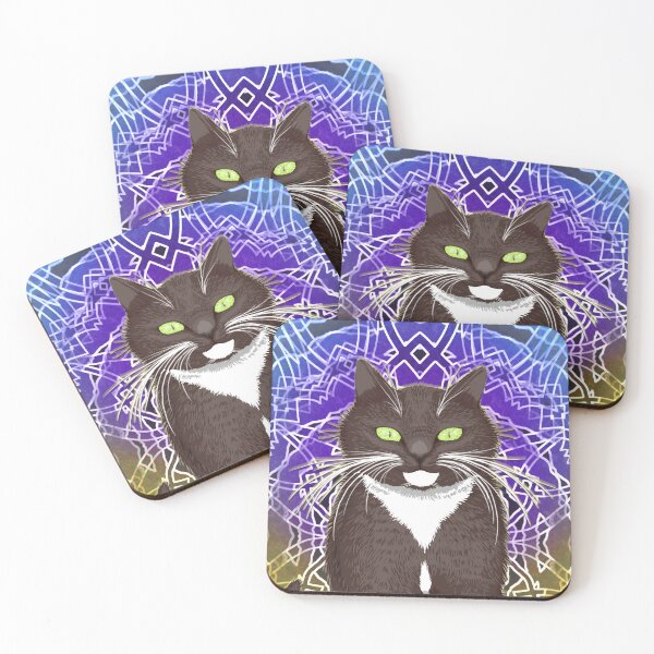 Item preview, Tuxedo cat making biscuits - Cute colourful design for cozy cat lover designed and sold by Scolliecat.
