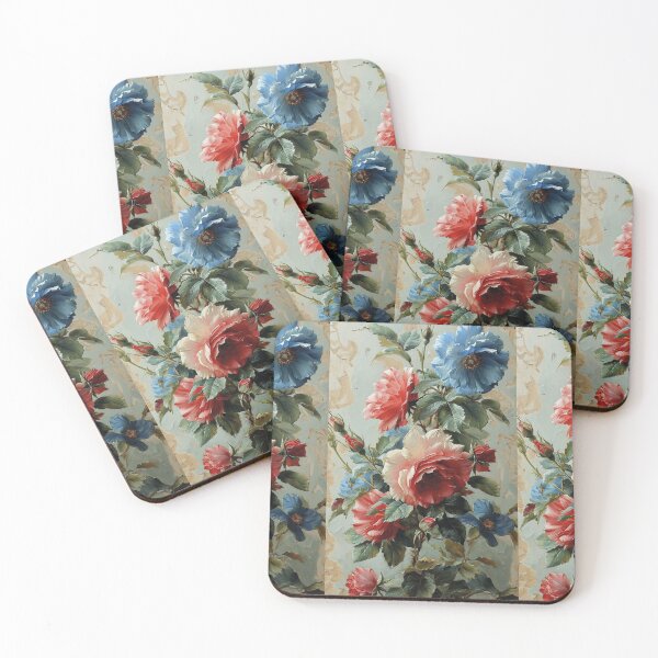Item preview, Light blue flowers, red flowers, flower stickers designed and sold by Maria-sticker111.