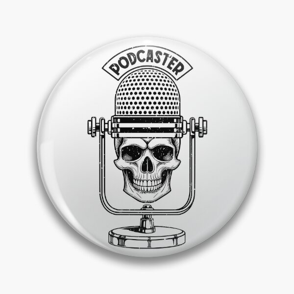 Item preview, Podcaster Gothic Voice Podcast Microphone Skull True Crime designed and sold by GrandeDuc.