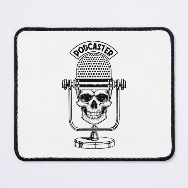 Item preview, Podcaster Gothic Voice Podcast Microphone Skull True Crime designed and sold by GrandeDuc.