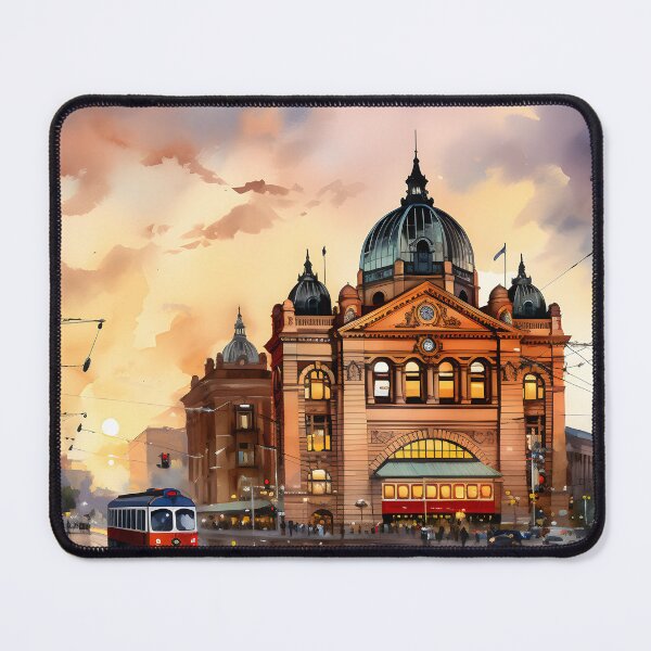 Item preview, Melbourne Flinders Street station, watercolor painting, city landscape, Melbourne souvenir, Australia cityscape, Australia travel designed and sold by SpettacolArte.