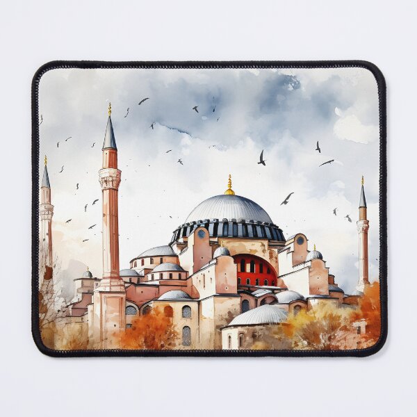 Item preview, Istanbul S. Sofia, watercolor painting, city landscape, Istanbul souvenir, Turkish cityscape, Turkey travel designed and sold by SpettacolArte.