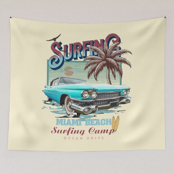 Item preview, Surfing Miami Beach grafic tee designed and sold by Chonguissa Fashion.