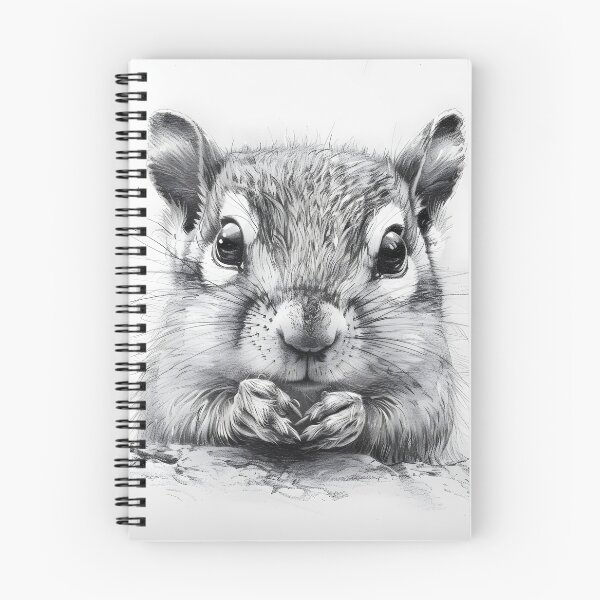 Item preview, Black and white Squirrel pencil drawing designed and sold by Pencil-Art.