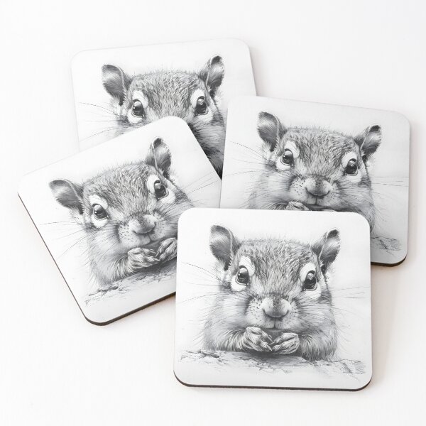 Item preview, Black and white Squirrel pencil drawing designed and sold by Pencil-Art.