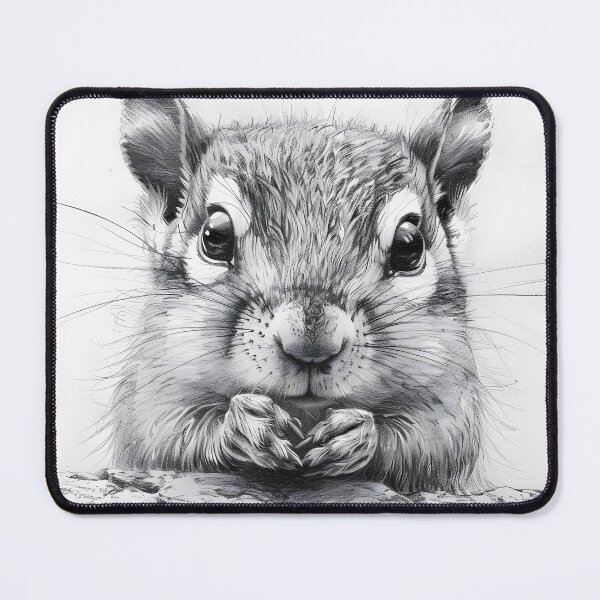 Item preview, Black and white Squirrel pencil drawing designed and sold by Pencil-Art.