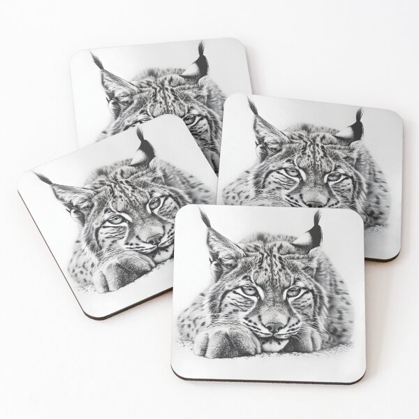 Item preview, Black and white pencil drawing of a lynx  designed and sold by Pencil-Art.