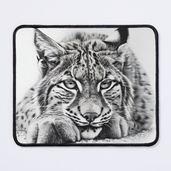 Item preview, Black and white pencil drawing of a lynx  designed and sold by Pencil-Art.