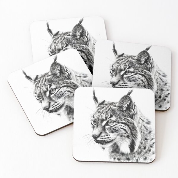 Item preview, Black and white pencil drawing of a lynx  designed and sold by Pencil-Art.