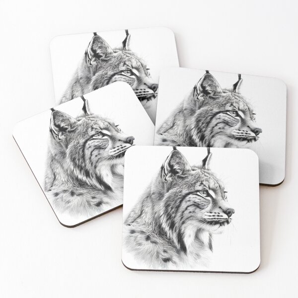 Item preview, Black and white pencil drawing of a lynx  designed and sold by Pencil-Art.