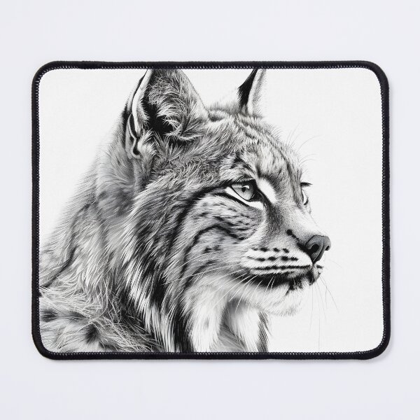 Item preview, Black and white pencil drawing of a lynx  designed and sold by Pencil-Art.