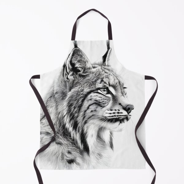 Item preview, Black and white pencil drawing of a lynx designed and sold by Pencil-Art.