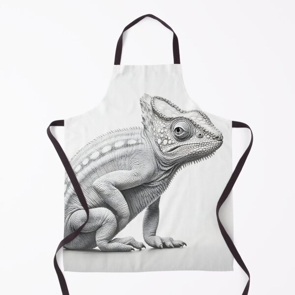 Item preview, Black and white Chameleon pencil drawing designed and sold by Pencil-Art.