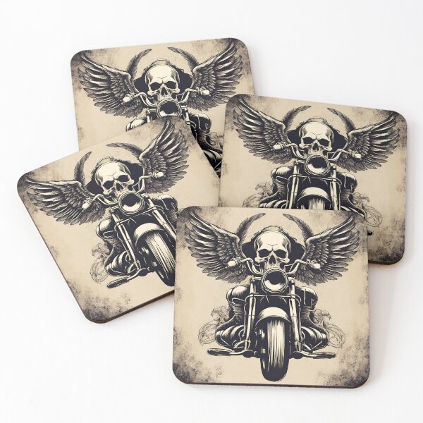 Item preview, Vintage skull biker with wings designed and sold by Tom-Johnson.
