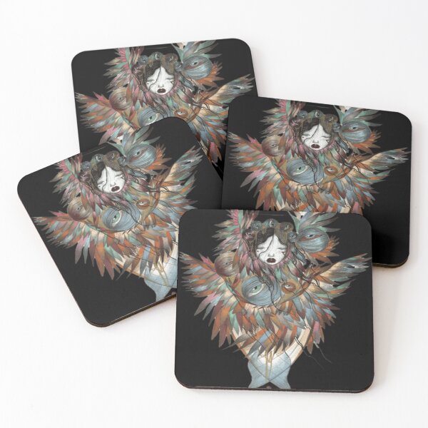 Item preview, girl feathers surrounding her designed and sold by doplnmfop.
