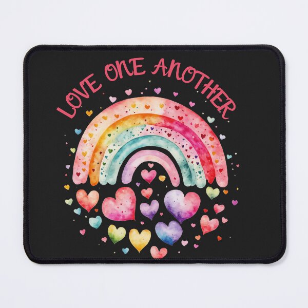 Item preview, Pastel Watercolor Love One Another Rainbow and Hearts designed and sold by AlienOccupation.