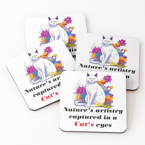 Item preview, Nature's artistry captured in a cat's eyes - Cat in Lotus Flowers quote 3 designed and sold by Tom-Johnson.