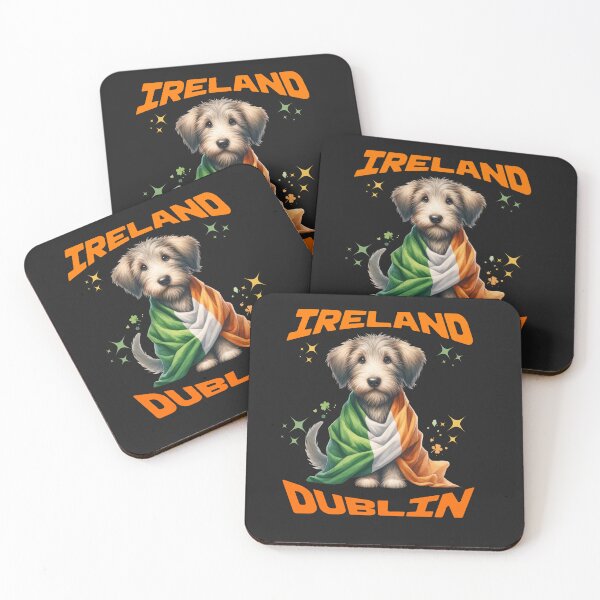 Item preview, Watercolor Cute Dog Ireland Flag designed and sold by AlienOccupation.