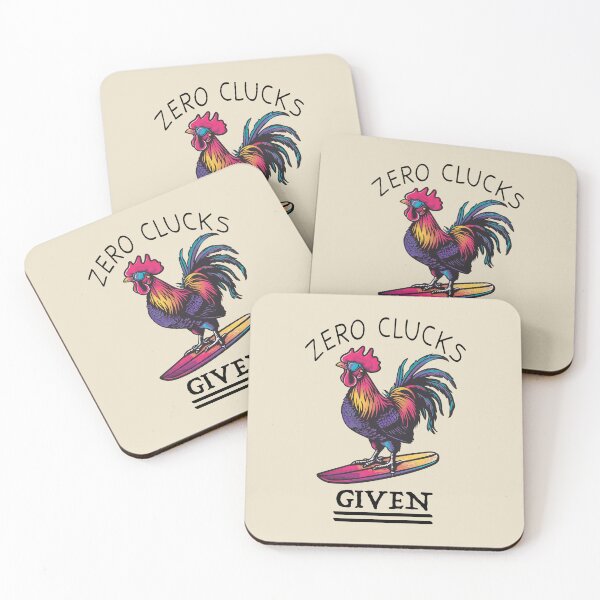 Item preview, Surfing Rooster - No Clucks Given (with Black Lettering) designed and sold by VelvetRoom.