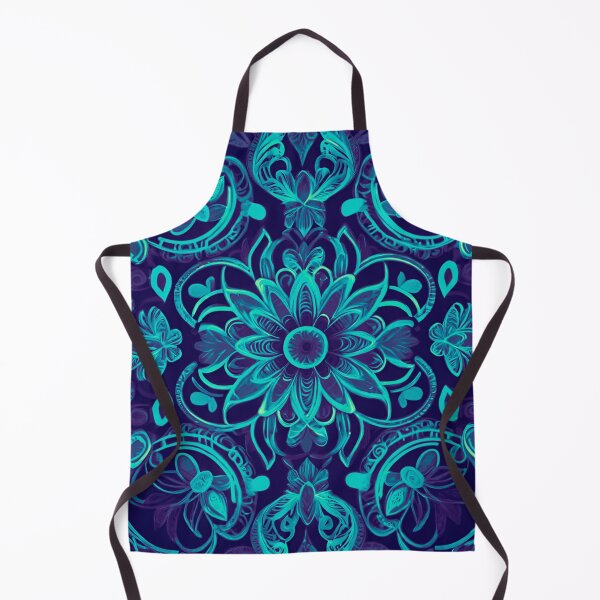 Item preview, Neon Night Blooms: Navy and Blue Floral Pattern designed and sold by GrizzlyCollective.
