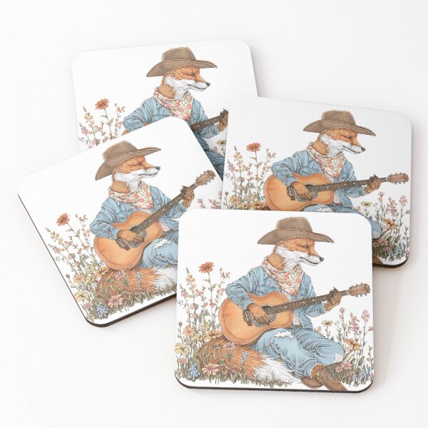 Item preview, A Rodeo Fox Playing Guitar On Wild Flowers Garden designed and sold by baucestudio.