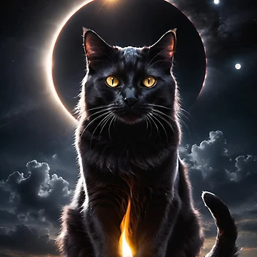 Artwork thumbnail, Cat Eclipse Ritual by dcroucher