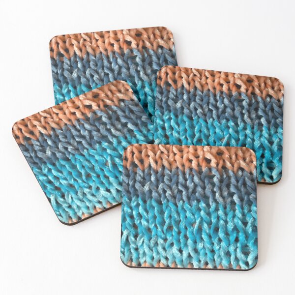 Item preview, Purple, blue and light pink stockinette stitch  designed and sold by thebentknitter.