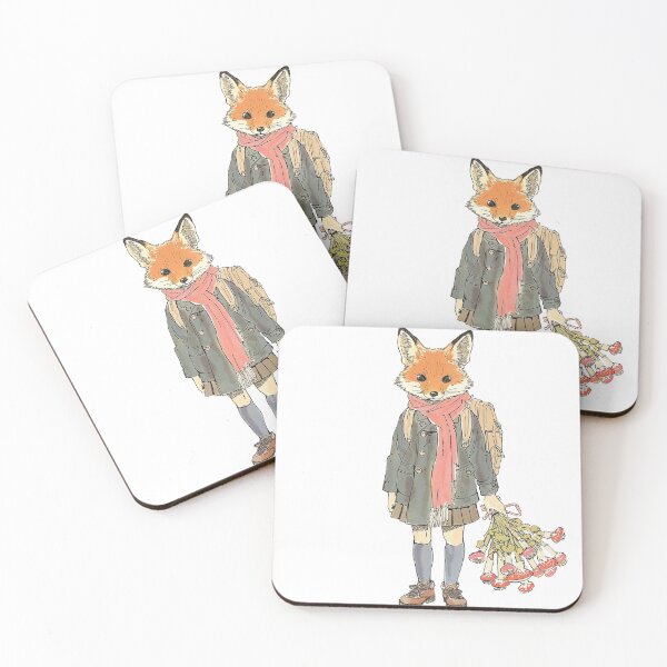 Artikelvorschau, Ein Cottagecore-Fuchs in Studentenuniform mit Wildblumen entworfen und verkauft von baucestudio.